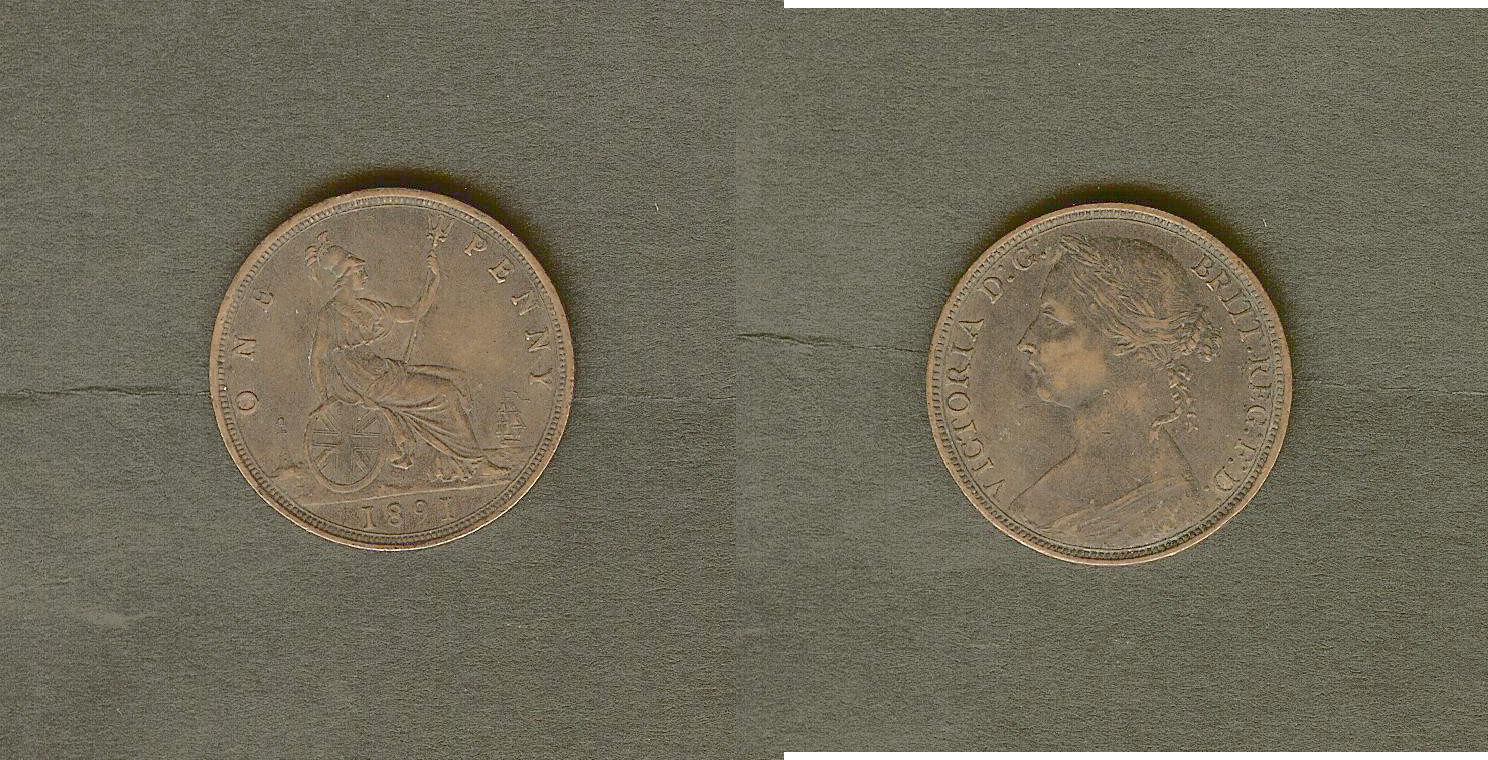 English penny 1891 EF